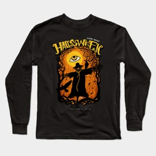 halloween scary nigth crow and Crow Scarecrow Long Sleeve T-Shirt